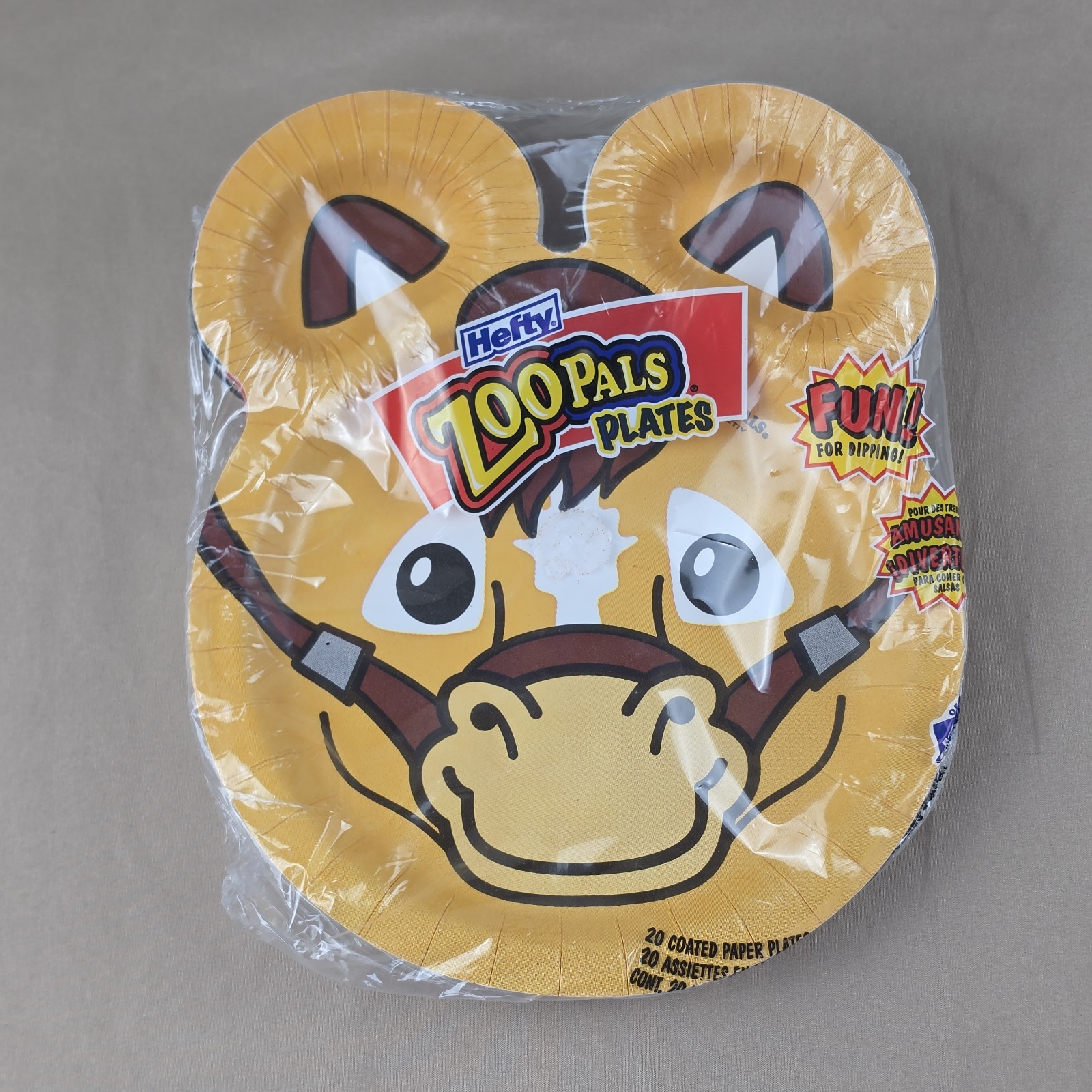 2-NEW Old Stock Hefty Zoo Pals Kids Paper Plates Animals Horse Vtg 2006