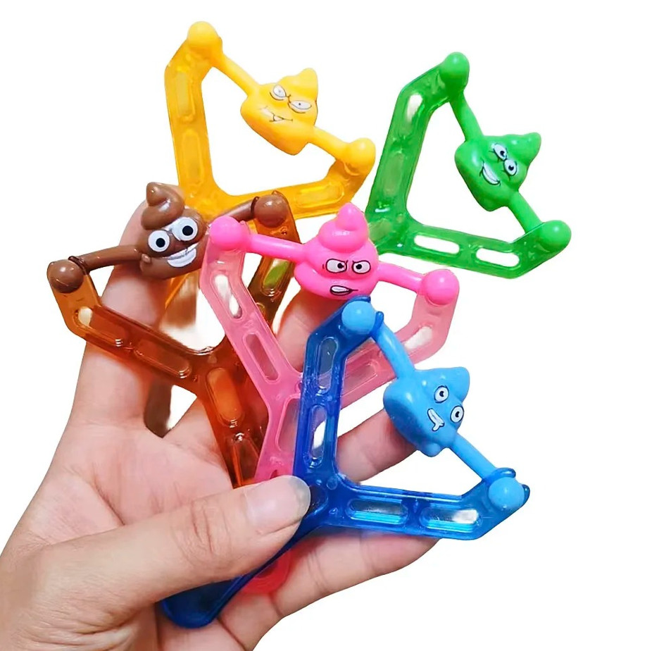 5pcs Poop Slingshot Toy Kids Party Favors Funny Stretch Toys