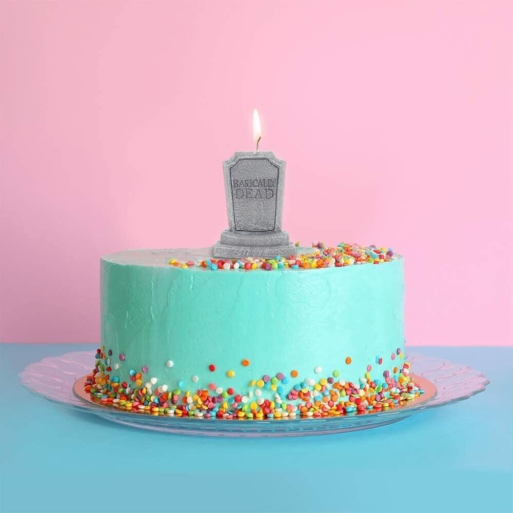 Basically Dead Birthday Candle – Funny Gag Prank Joke Cake Topper Over the Hill