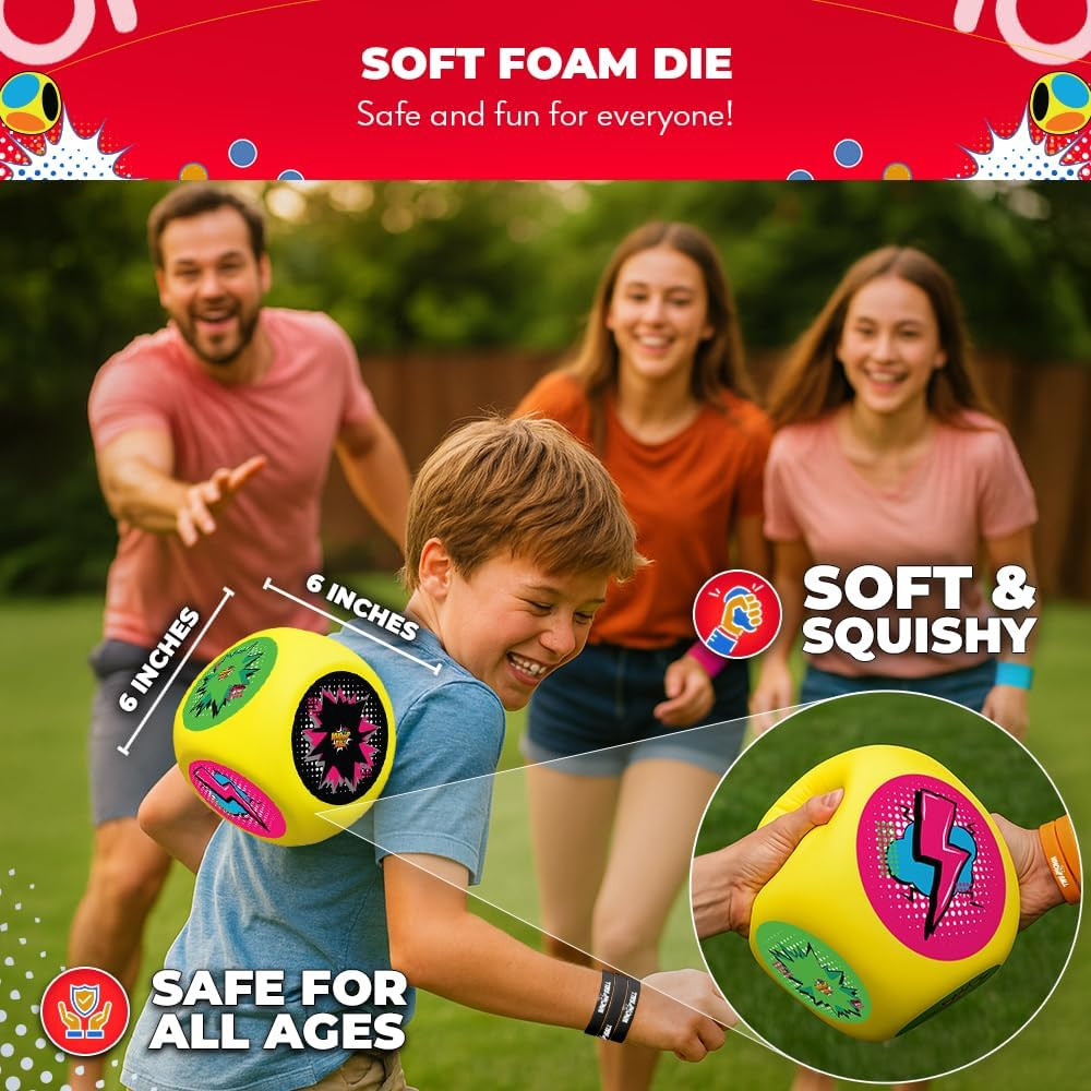Games® – Whomp Ball – Ultimate Backyard Dodgeball – Soft Foam Dice – Yard Games,