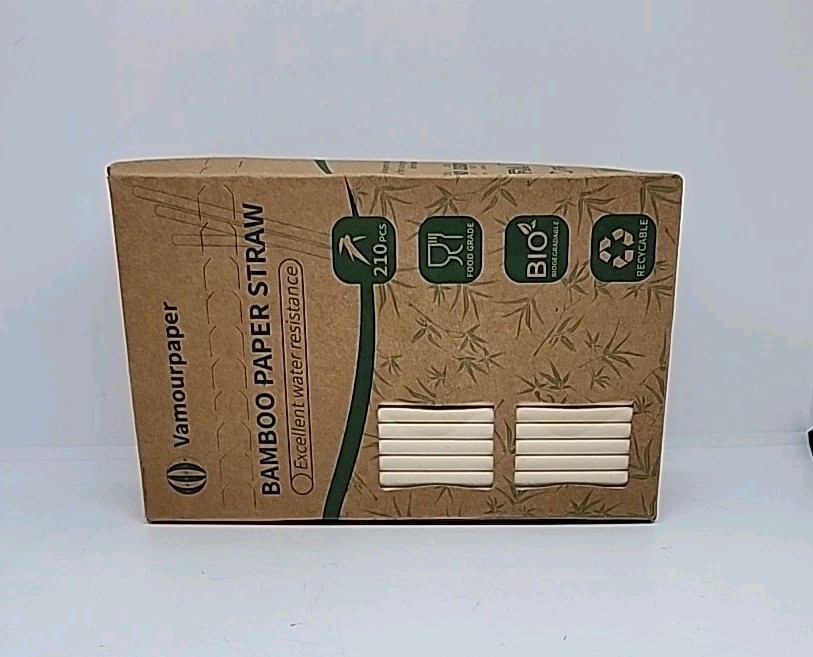 Ibambo Bamboo Disposable Straws – 250 Pack, Single Wrapped Compostable Straws