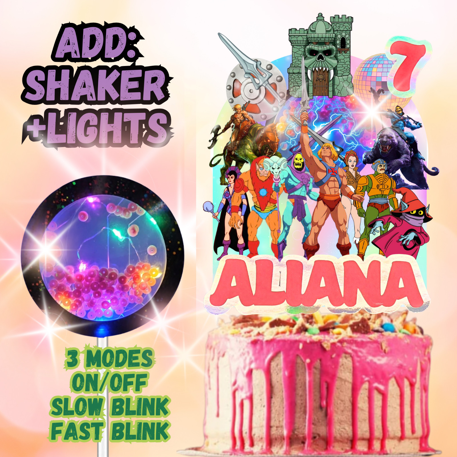 Heman she ra masters plate birthday party supplies favor centerpiece decoration