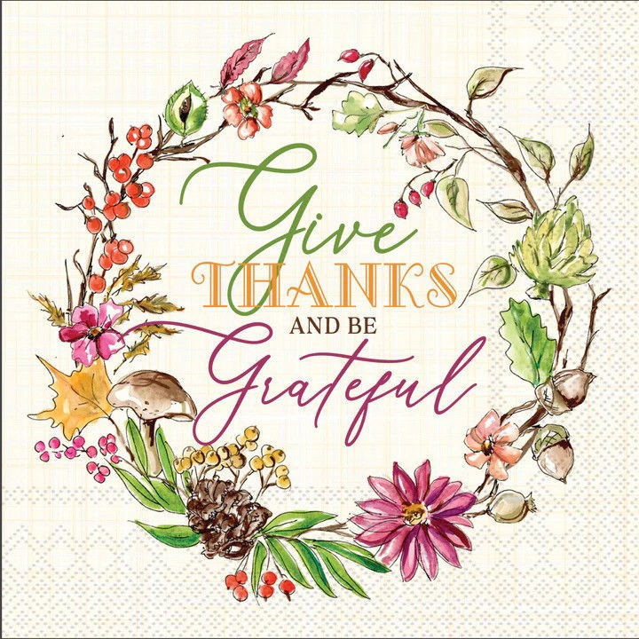 Boston International – Give Thanks Be Grateful Cocktail Napkin – C400038