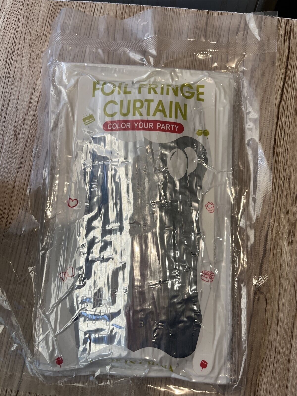 5 Pack 3.3 x 8.2 Feet each Silver Foil Fringe Curtains Fringe Backdrop NEW