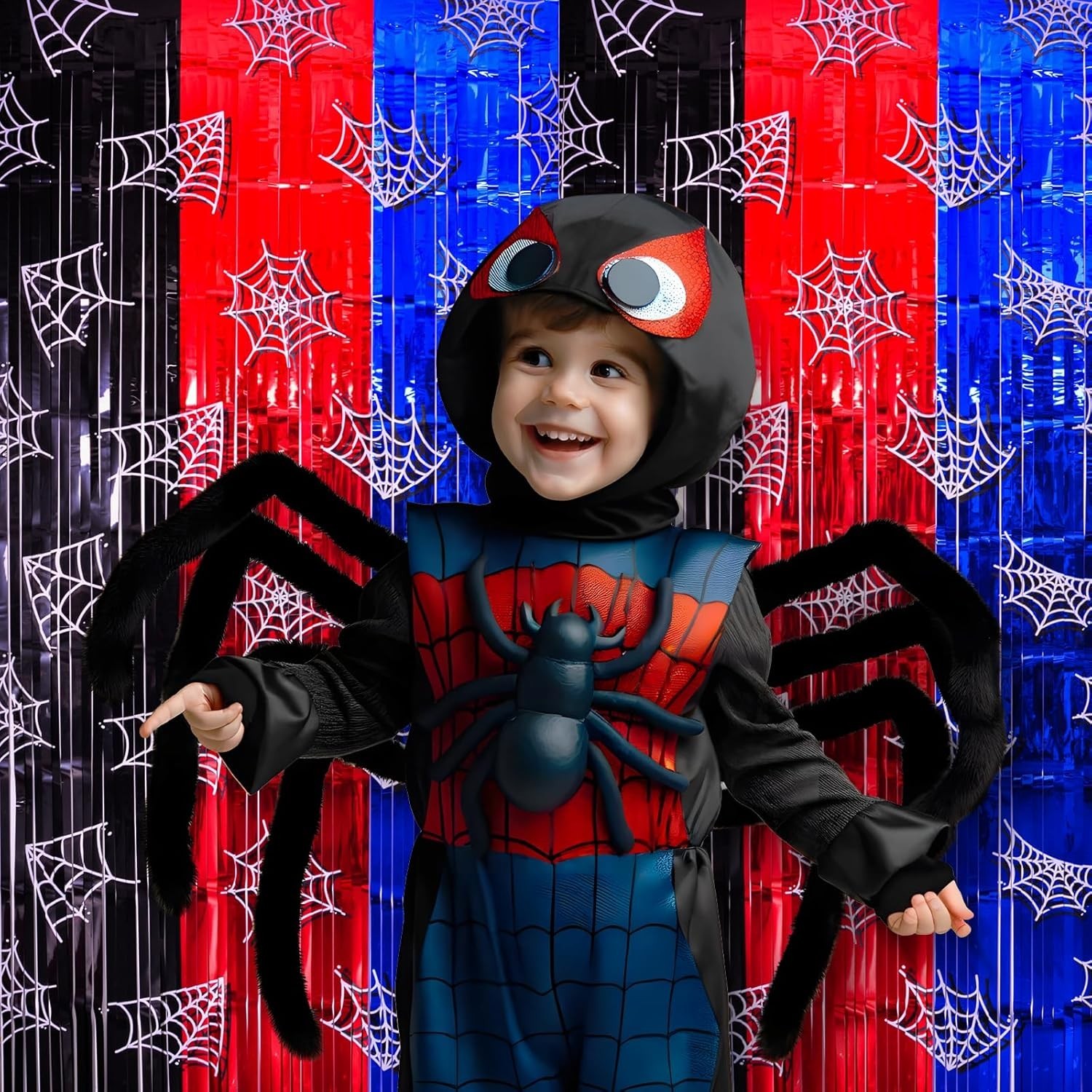 Spider Web Birthday Decorations, 2 Pack Spider Party Supplies 3.3×6.6ft Tinse…