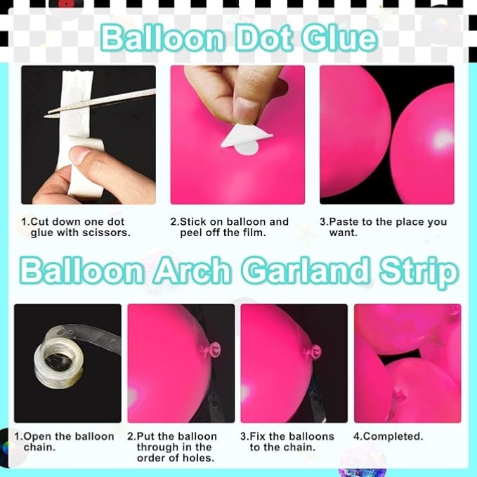1950s Theme Balloon Arch Kit 271 Pcs – Retro Diner 50s Party Décor.