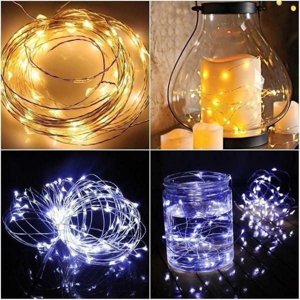 20 White LED Fairy String Light Weatherproof Wire w/ Timer 6ft Battery Operated