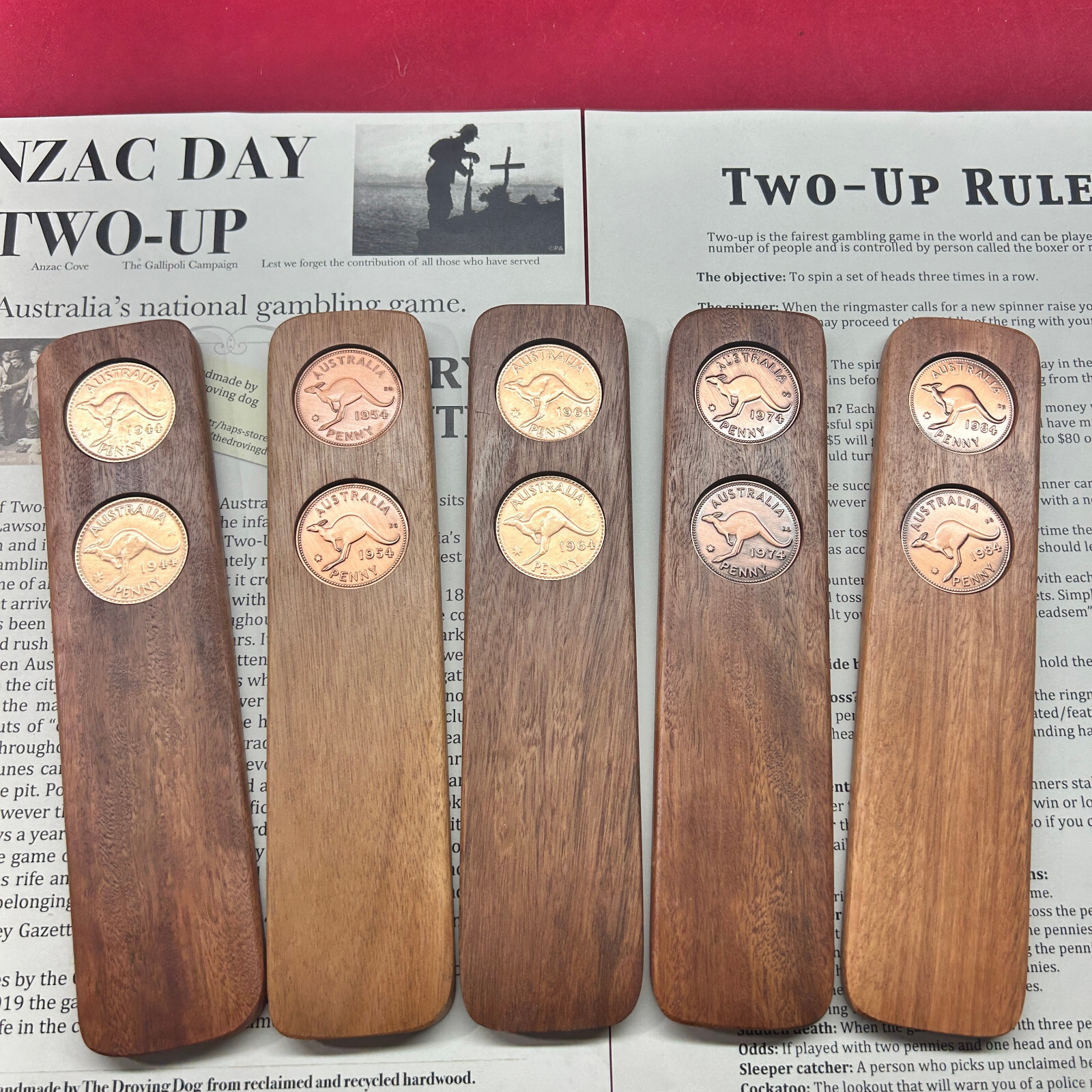100th Birthday Gift Present Two-Up game set 1923 Australian Penny two up