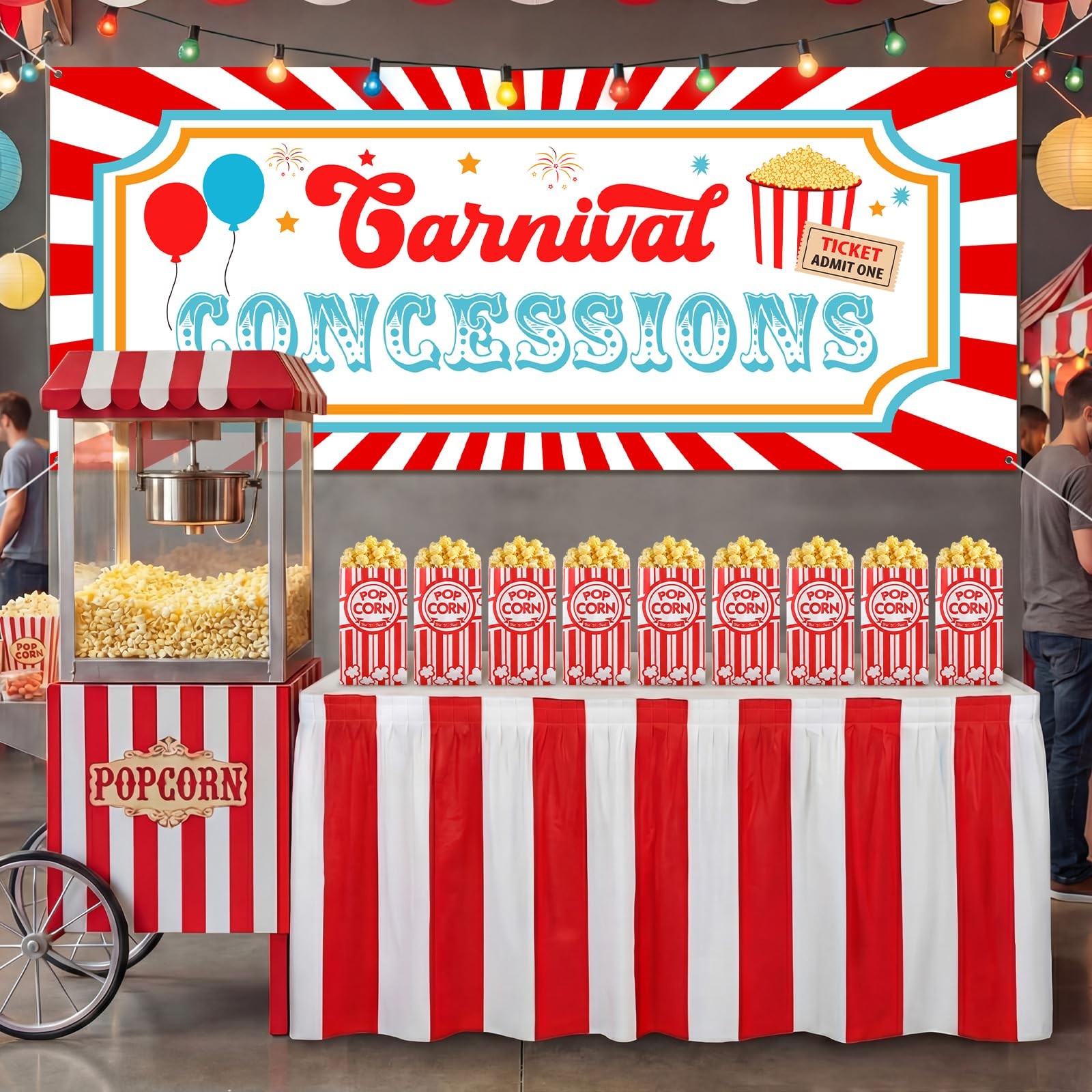 52 Pcs Carnival Circus Party Decorations Concession Stand Supplies Kit with C…
