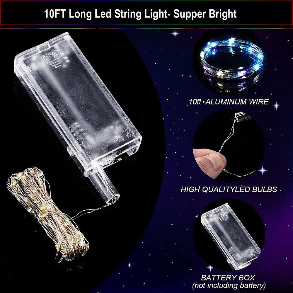 10 PCS LED Light Up BoBo Balloons 20″ Clear Bubble Balloon Birthday Party Decor