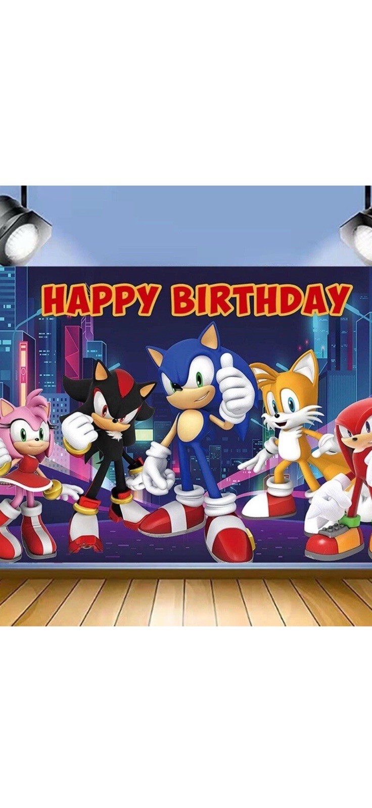 Sonic the Hedgehog 5’x3′ Happy Birthday Backdrop Photo Op Banner