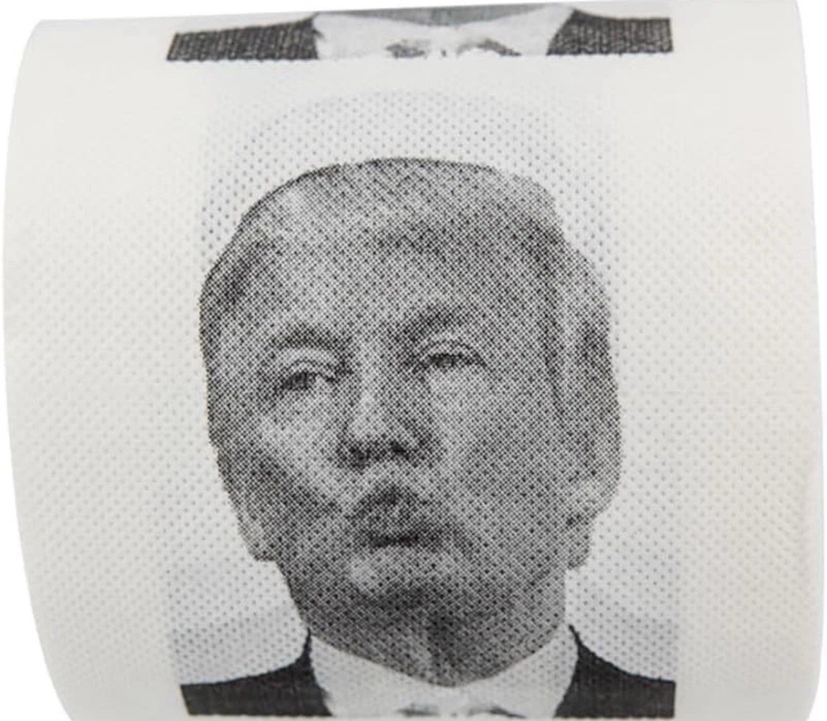 Donald Trump Toilet Paper – Funny Gag Gift, 3 Ply, 300 Sheets, 1 Roll