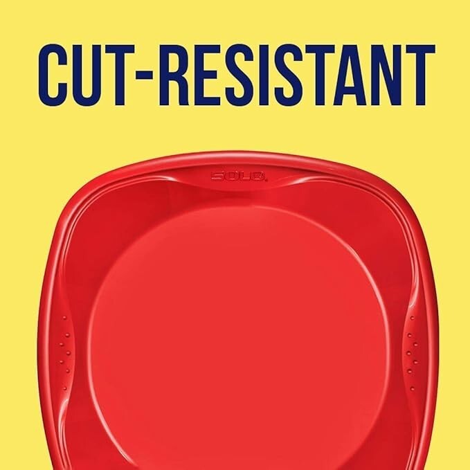 SOLO Squared Plastic Plates Red 9″ Quantity 100 Deep Dish with Grip Dimples