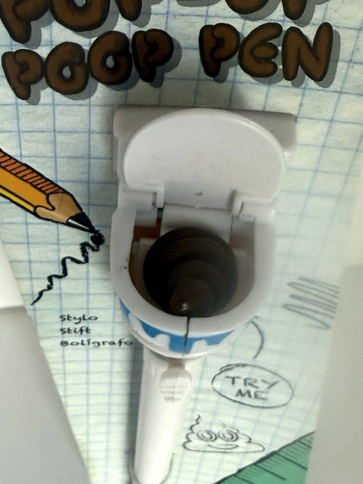 POOP Pop Up Pen – Toilet Seat Crap Emoji Office Joke Gift Funny Gag NEW