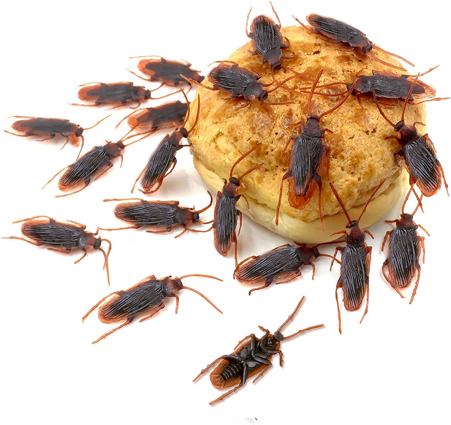 20 Prank Fake Roaches Plastic Cockroaches Creepy Roach Bugs Party Game Toy Gifts