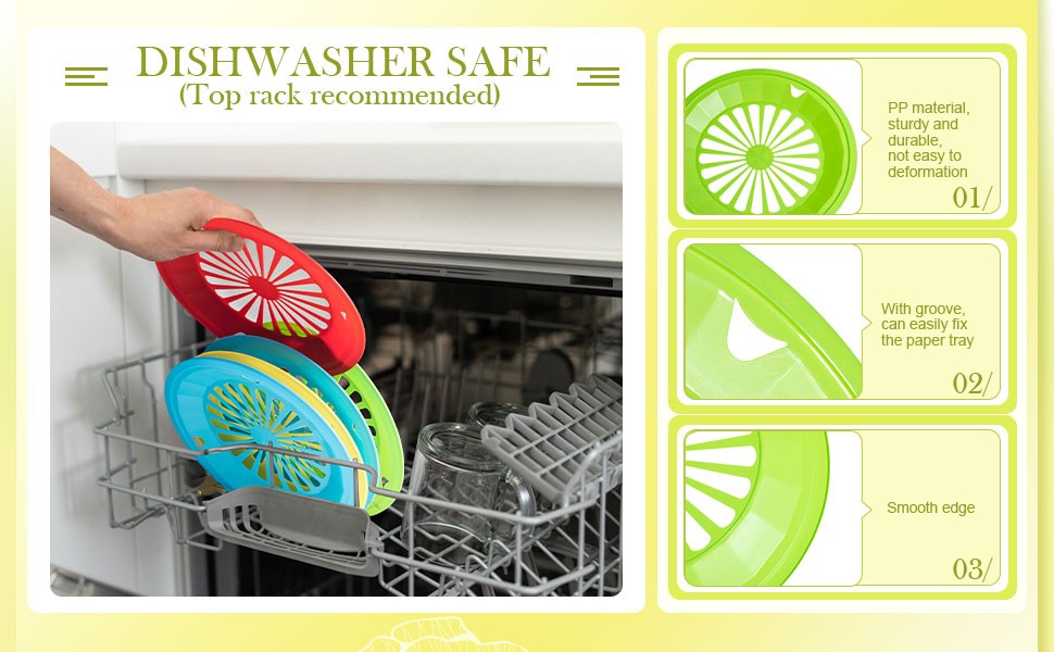 12 Pcs Reusable Plastic Paper Plate Holders 10 Inch Heavy Duty Plastic Paper