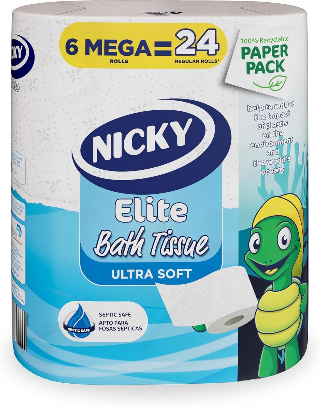 Toilet Paper Recyclable Packaging 36 Mega Rolls Ultra Soft 2-Ply Septic Safe