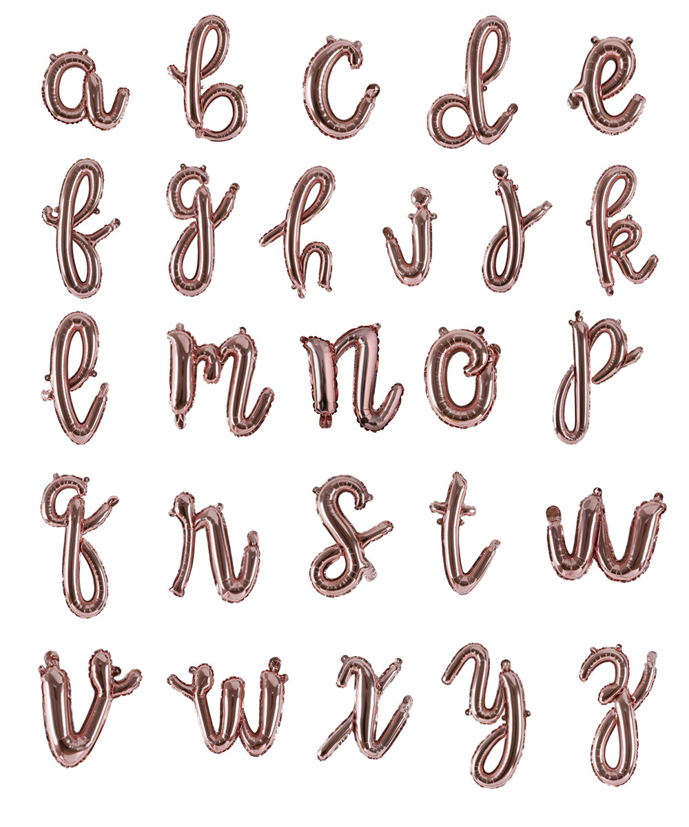 18 inch Rose Gold Script Foil Letter Balloons Number Balloon Wedding Anniversary