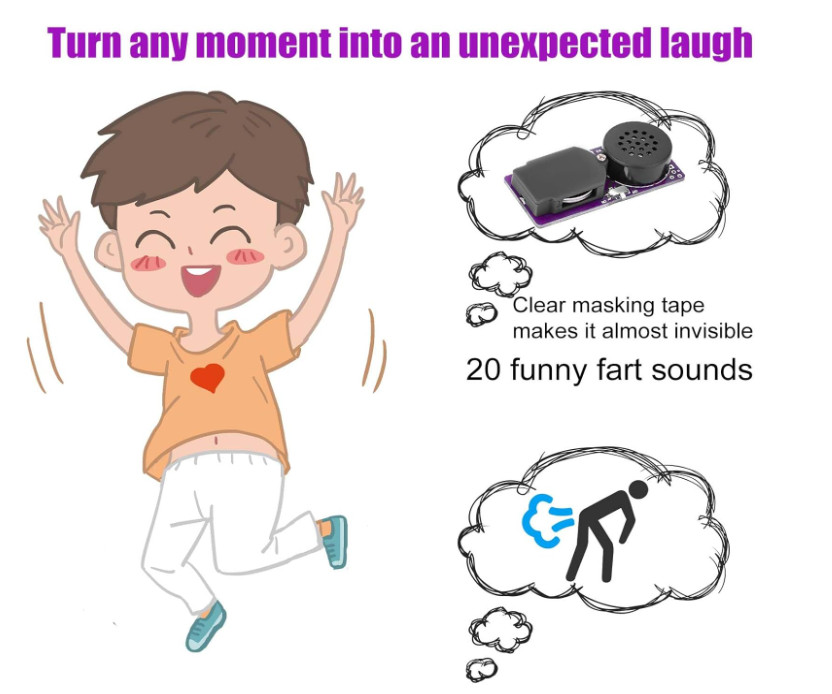 Prank Fart Pooter Noise Maker, Hidden Prank Sound Maker with 20 Fart Sounds Anno