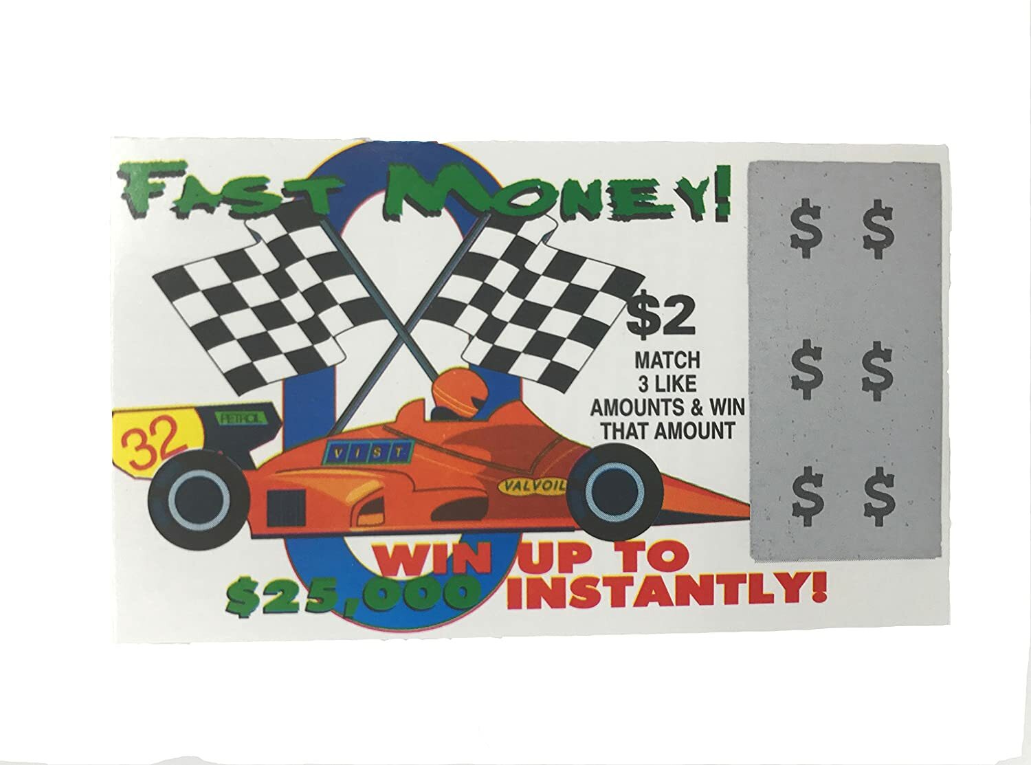 FAKE LOTTERY TICKETS- 100 TICKETS 6 Assorted Designs FREE SHIPPING USA SELLER