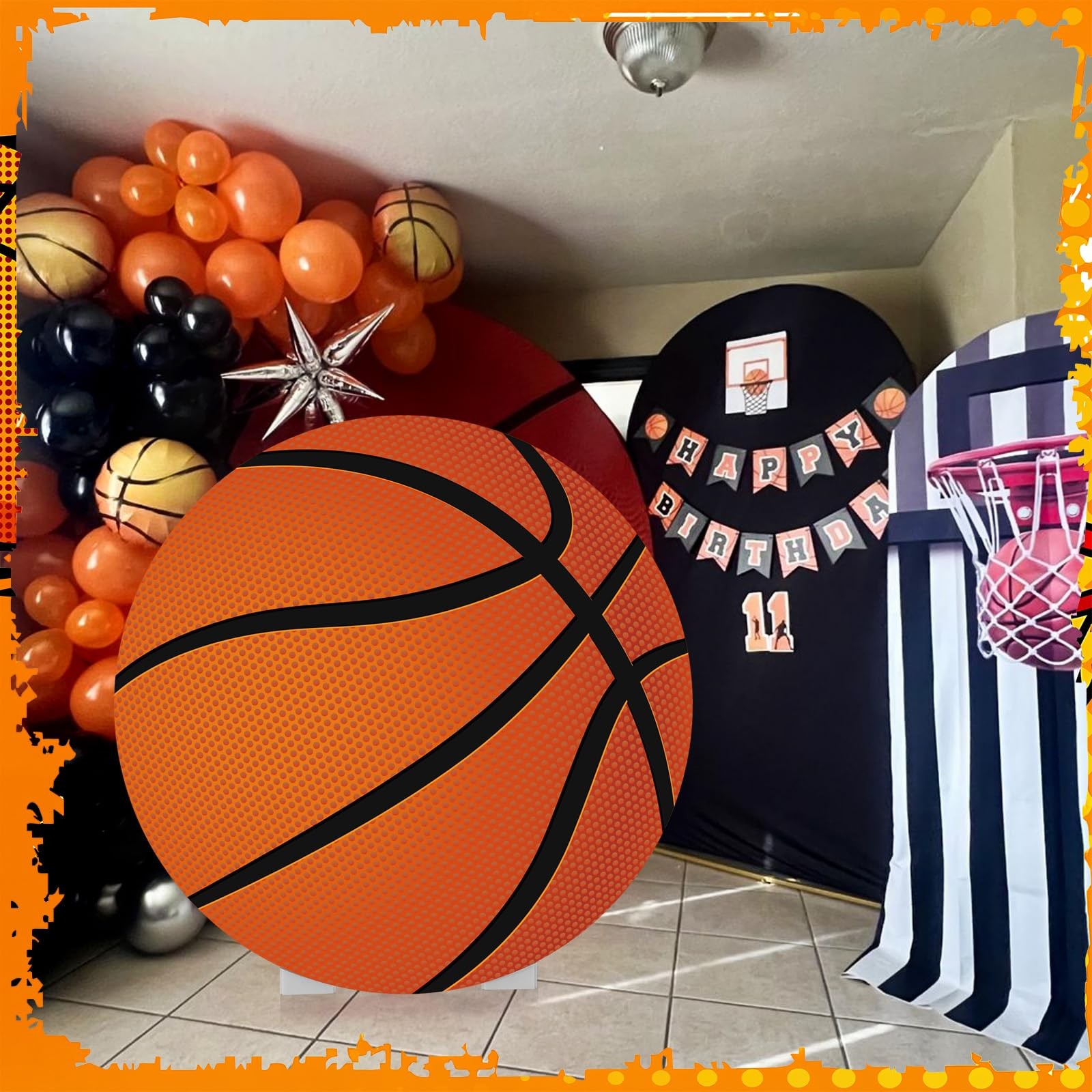 3.9 ft Large Basketball Party Signs Decoration Sports Cardboard Cutout Stand …