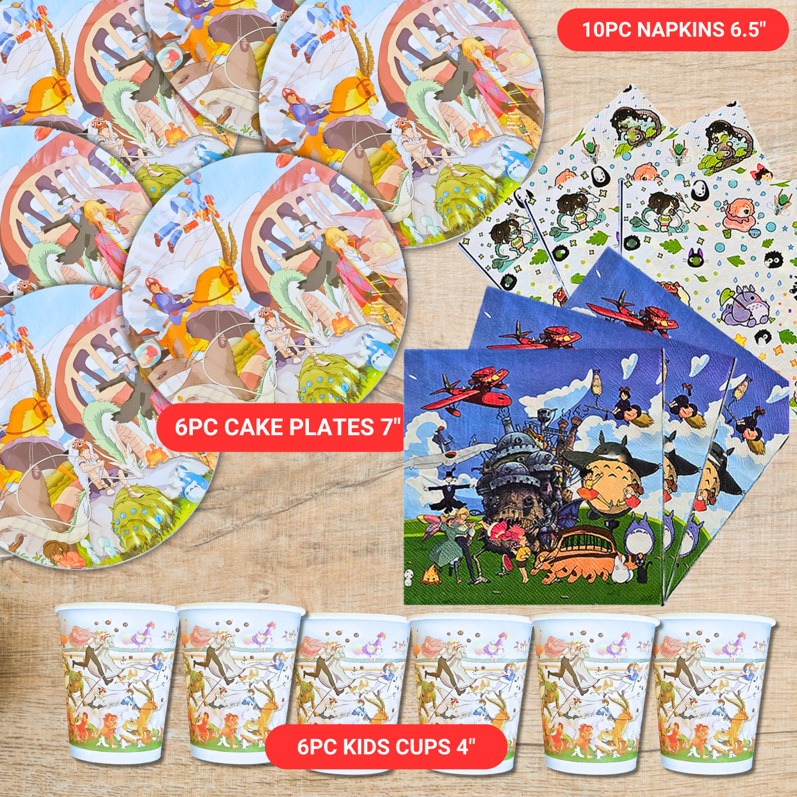 GHIBLI STUDIO Party Supplies happy birthday centerpiece decoration cup plate