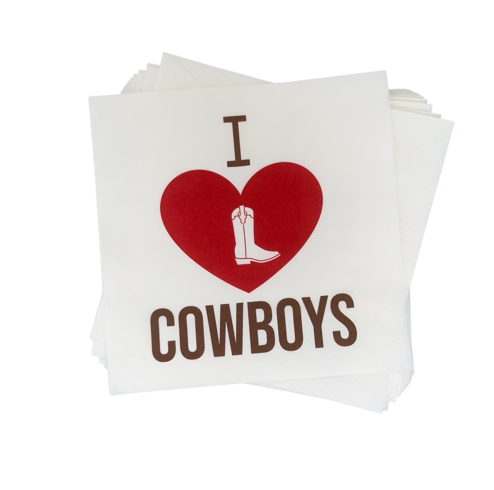 – I Love Cowboys Western Themed Paper Cocktail Napkins 50 Count Cowboy Napkin…