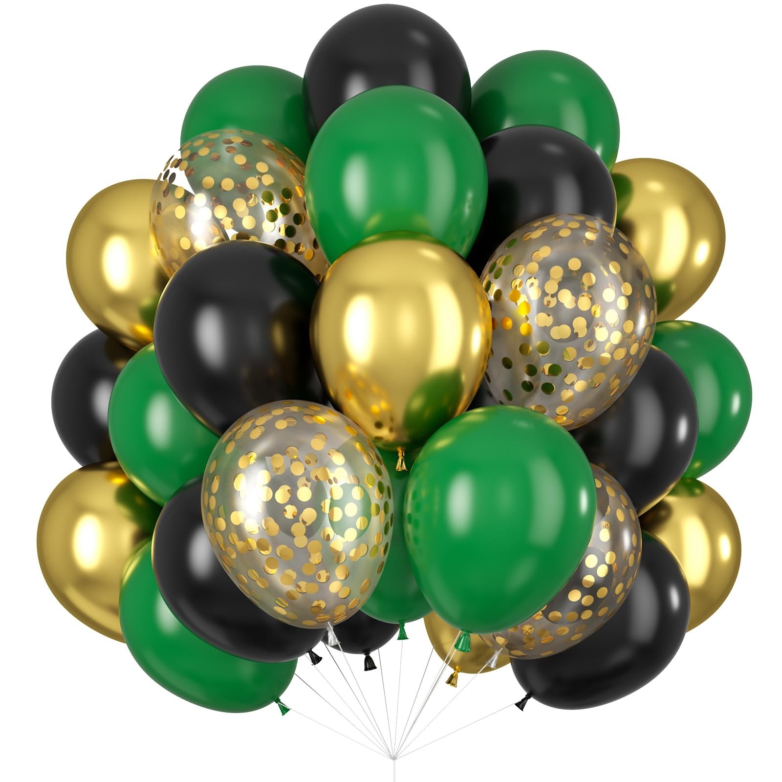Black Gold Green Balloons for Graduation Party Decorations 60PCS 12INCH Dark …