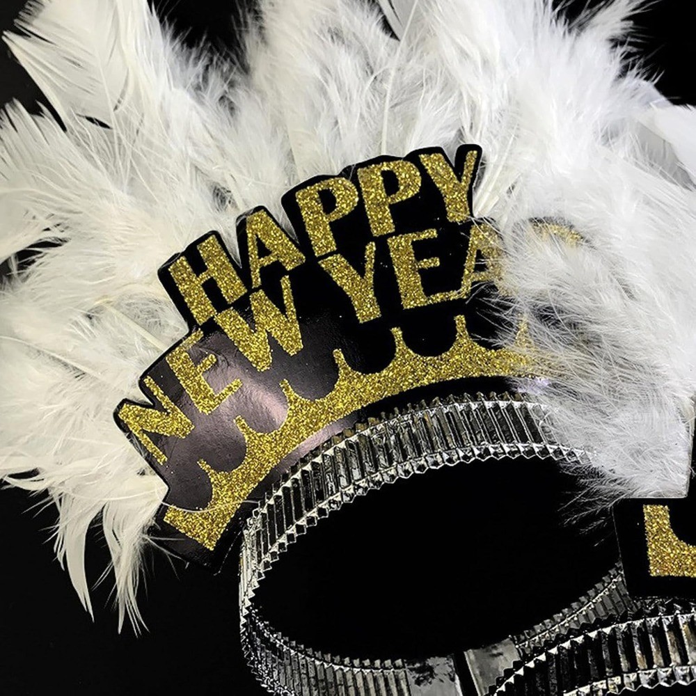 Happy New Year Headband Tiara, New Year Eve Party Favors, 2Pcs