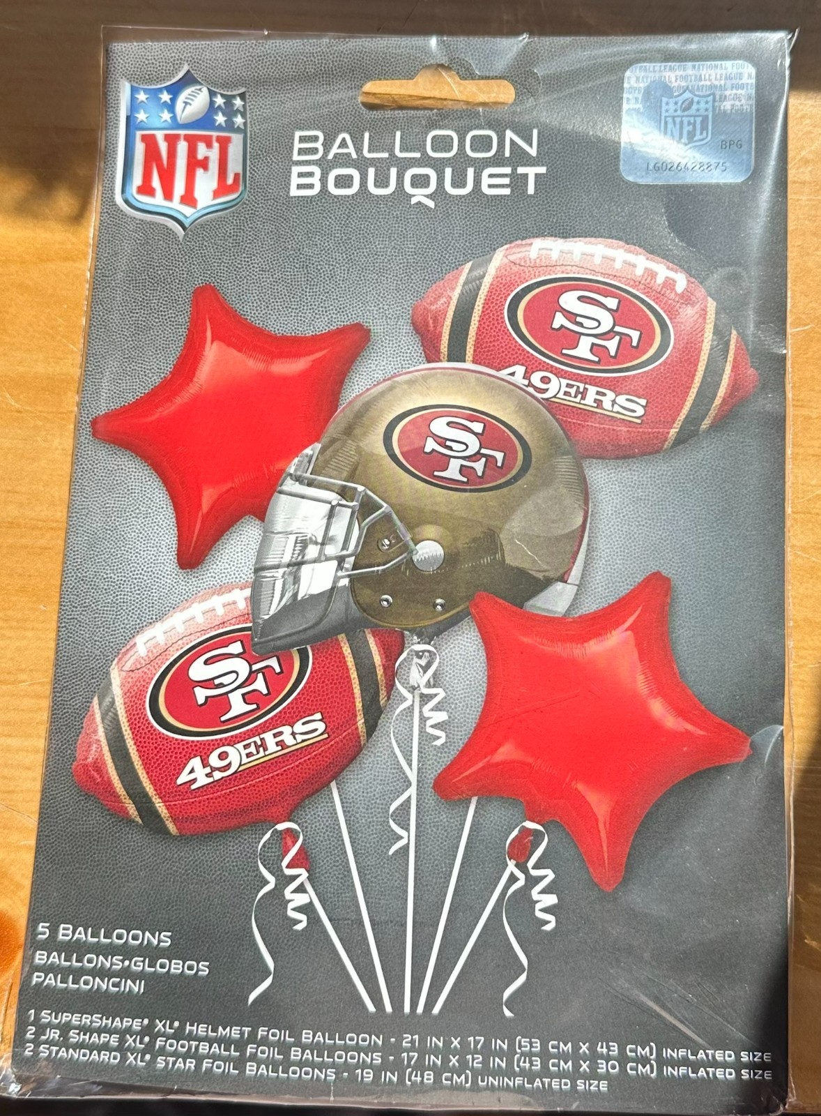 NFL 5 Piece Mylar Foil Balloon Bouquet