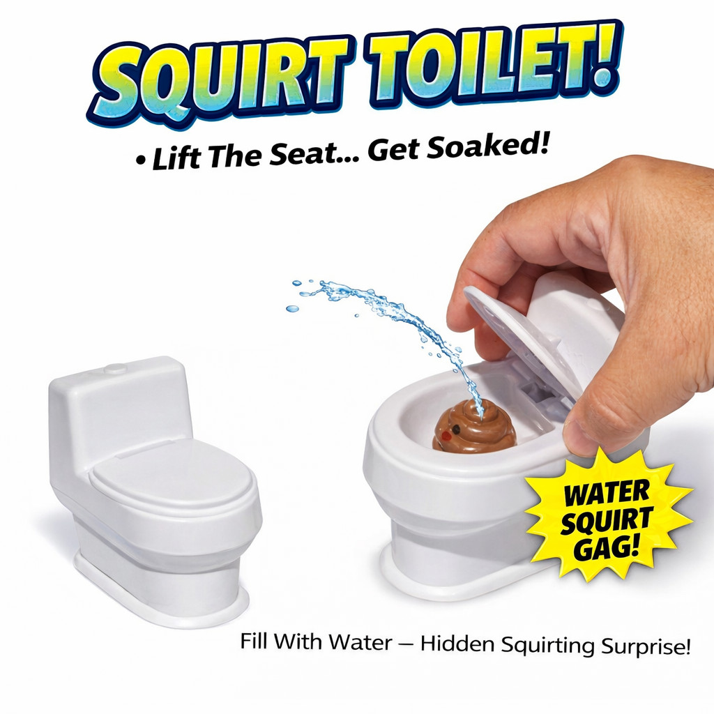 Funny SQUIRT TOILET Lift Seat Squirting Shoots Water Joke Prank Gag Gift Poop