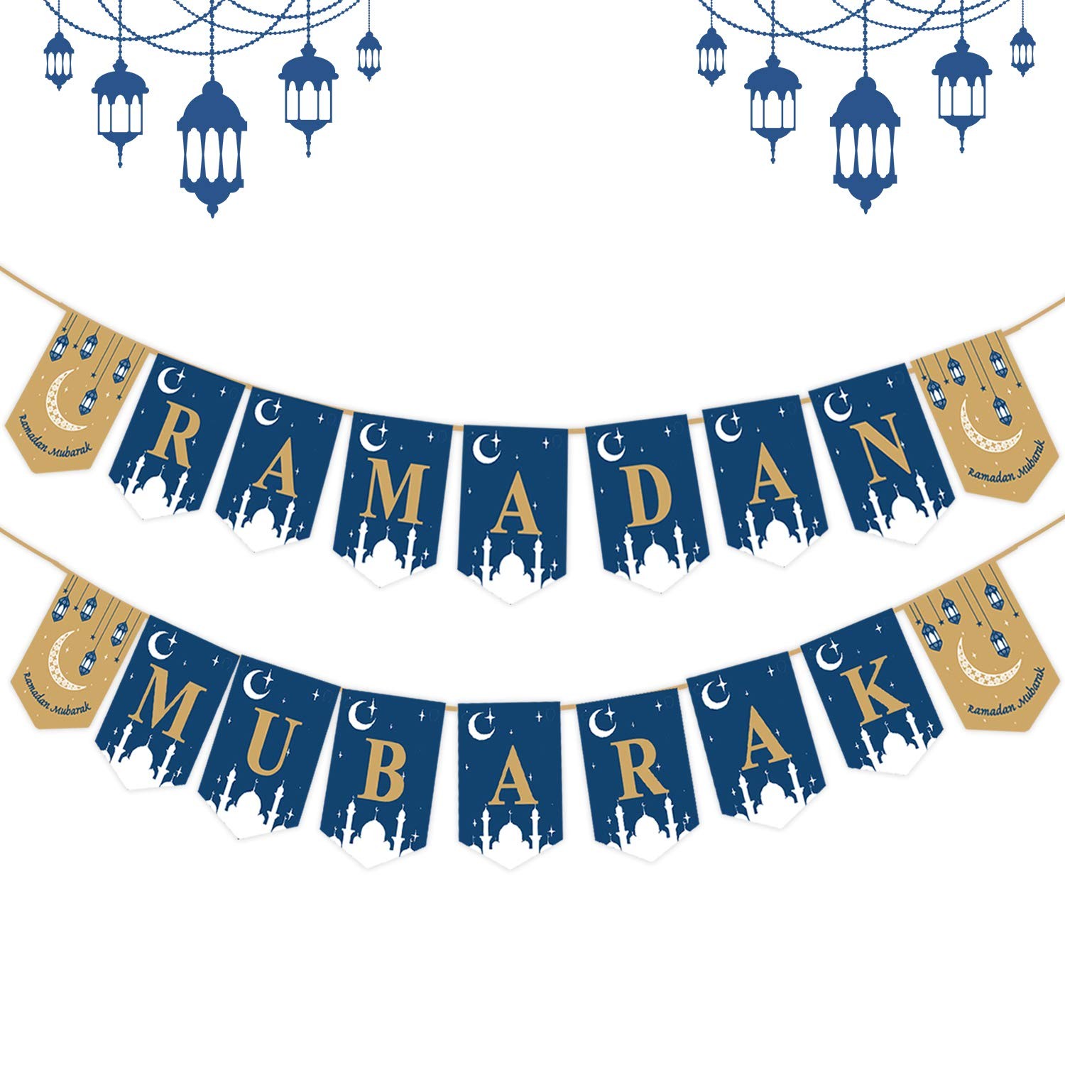 Happy Storm Ramadan Decorations for Home – 4.4 inches x 6.5 inches, blue