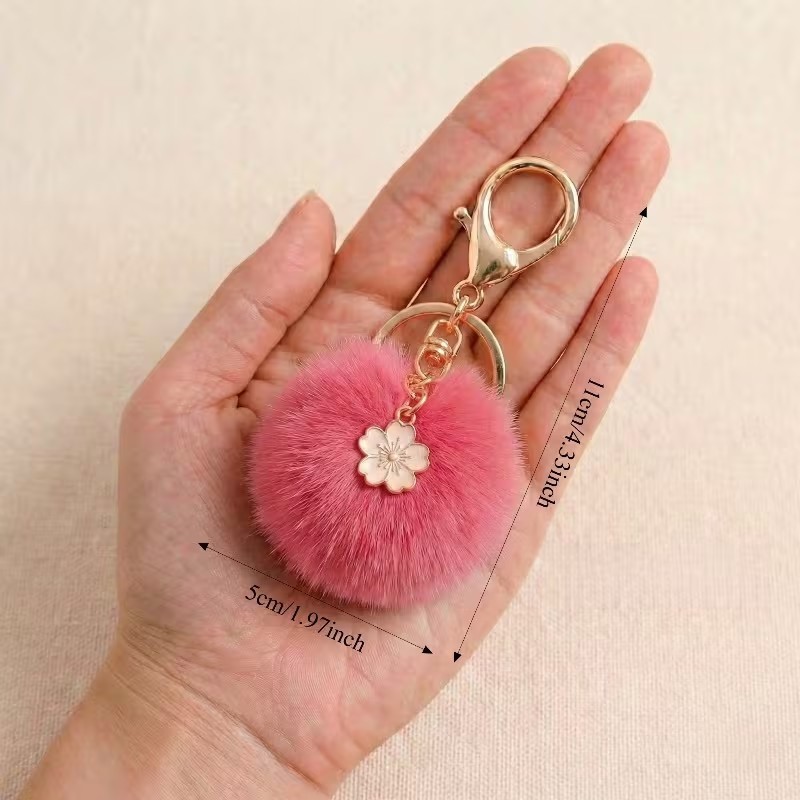 10pcs PomPom Keychains – Accessories for purses, travel bags, Party Favors