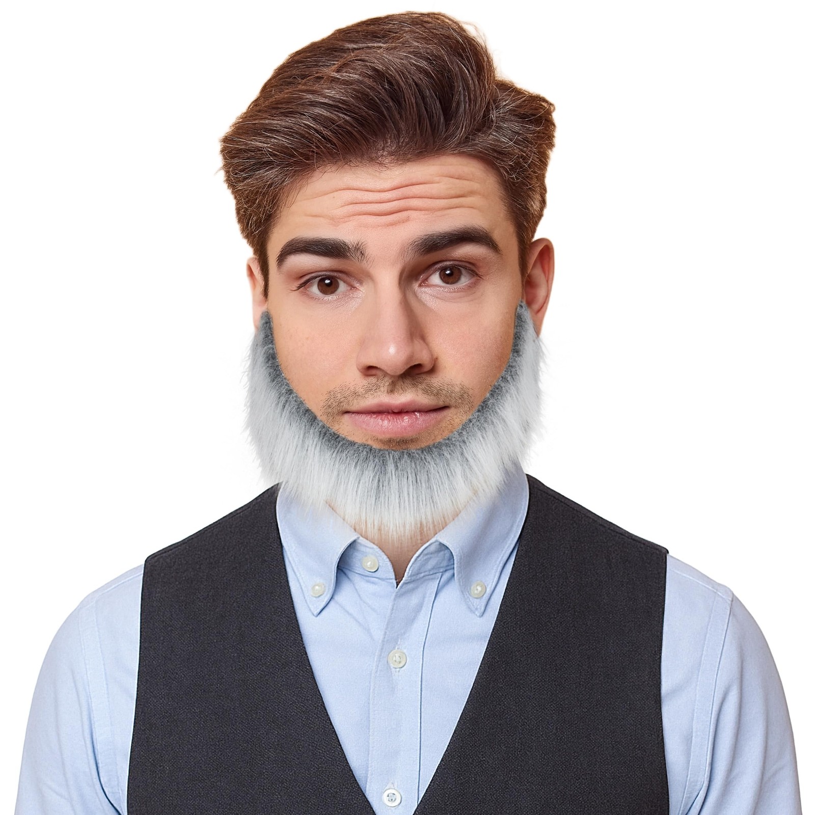 Fake Beard for Men White and Grey Fake Beard False Facial Hair Costume Access…