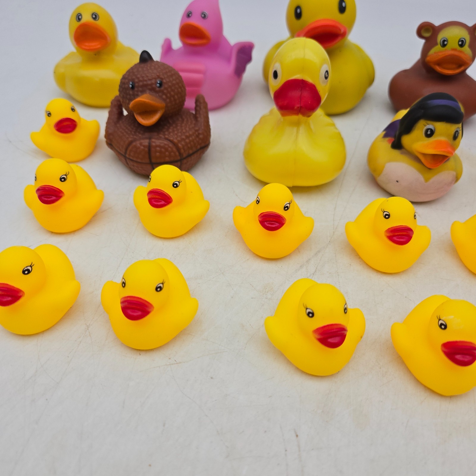 Lot of 20+ Rubber Ducks Assortment Jeep Ducking Floater Duckies Bath Toys