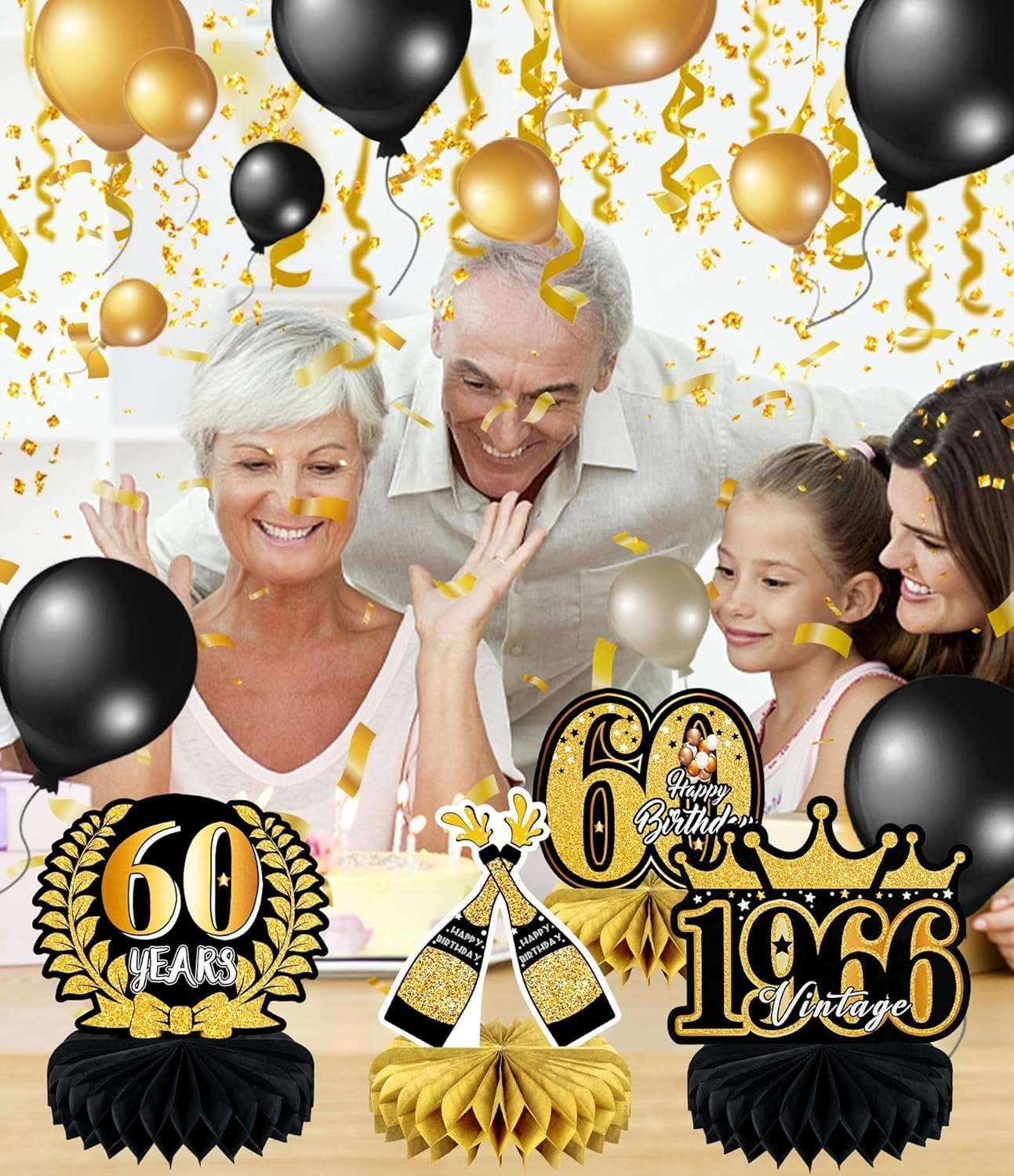 Stylish 60th Birthday Table Centerpieces – 9 Retro Honeycomb Decor Pieces