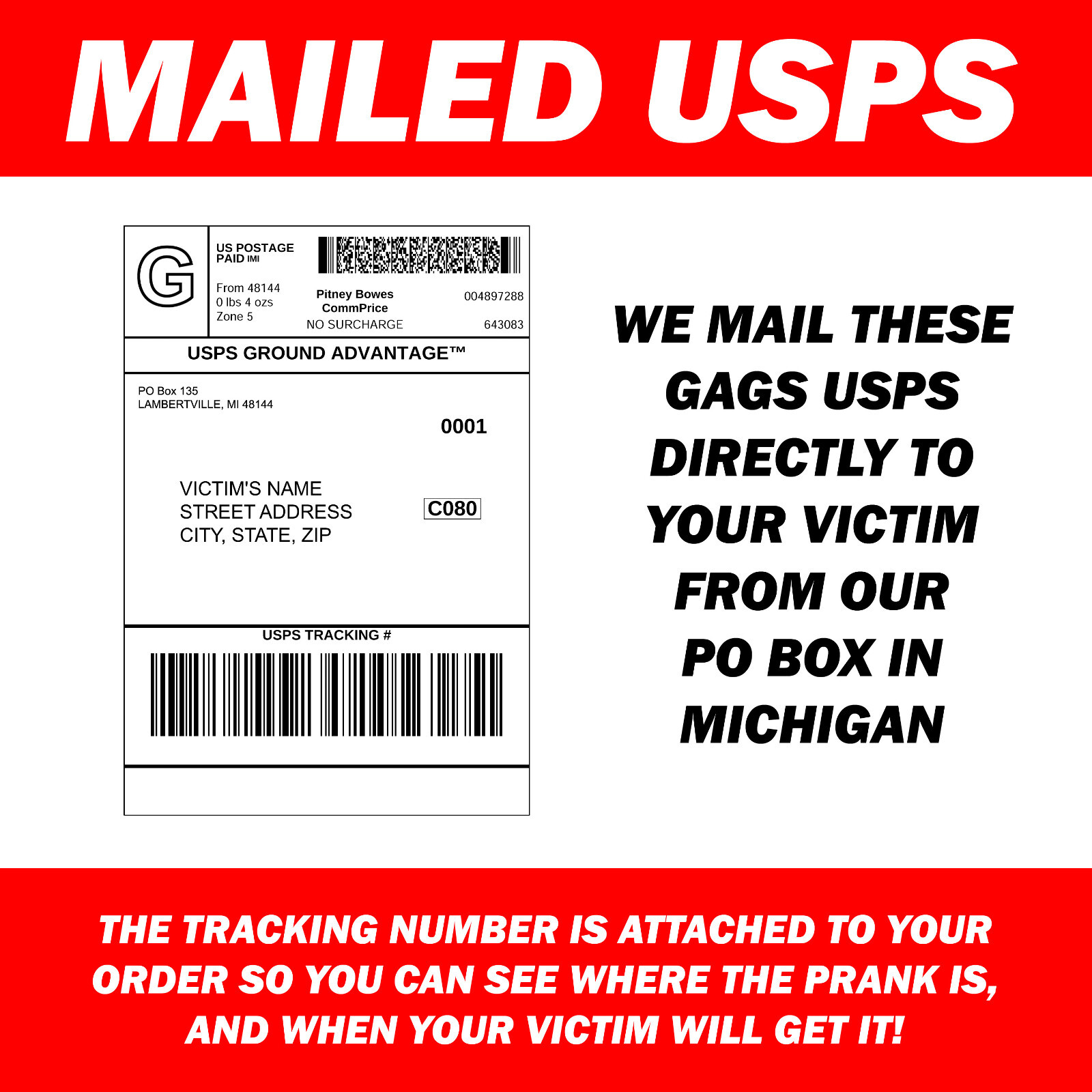 Gotcha! You Looked! Circle Hand Game Prank Mail Sent Directly to your Friends!