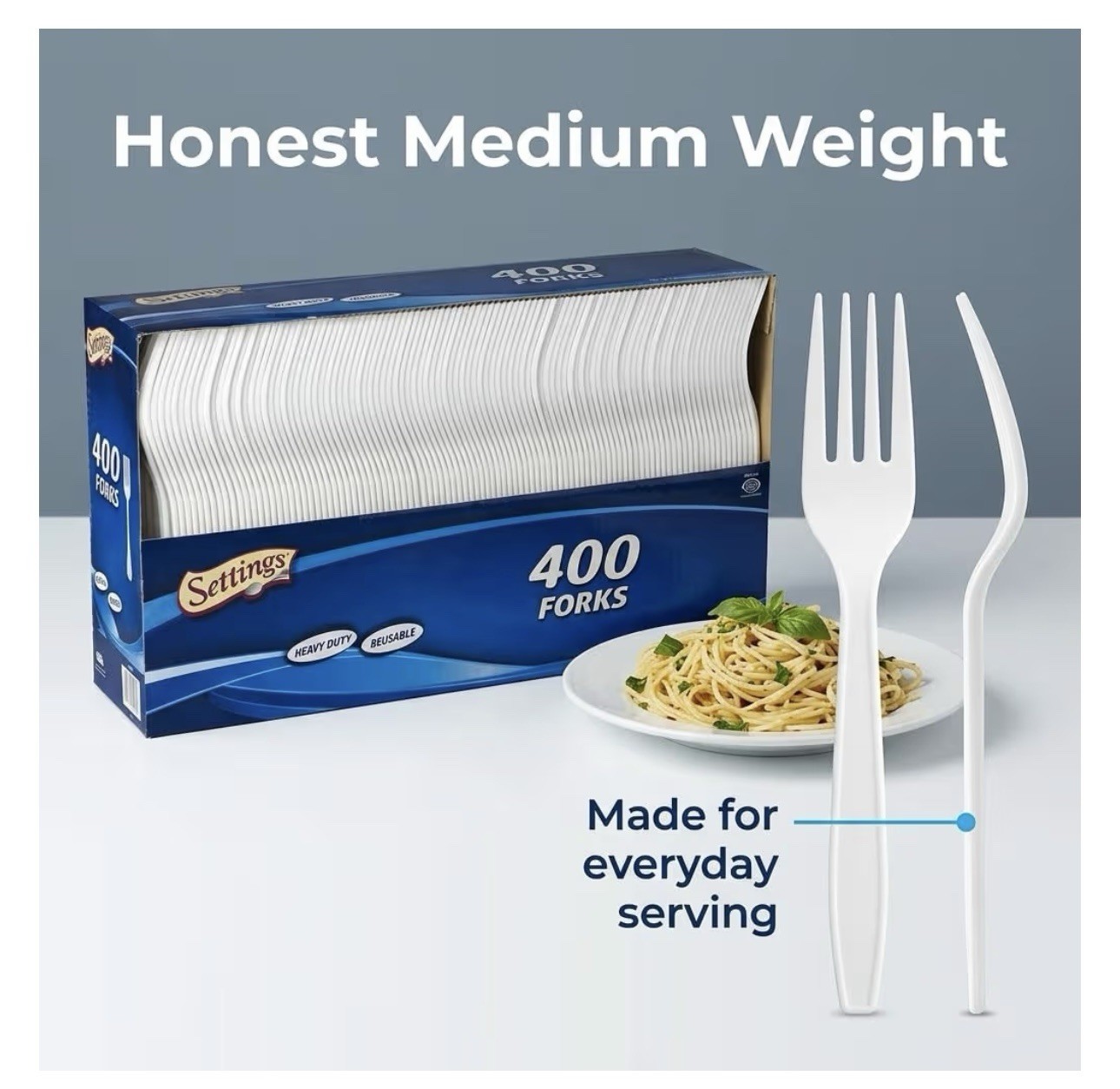 400 Count White Plastic Forks Heavy-duty Disposable forks BPA -free Bulk