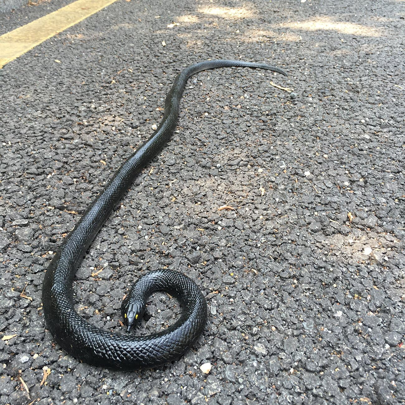 53″ Rubber Snake Realistic Fake Snakes Prank Toy to Keep Birds Away Scare |