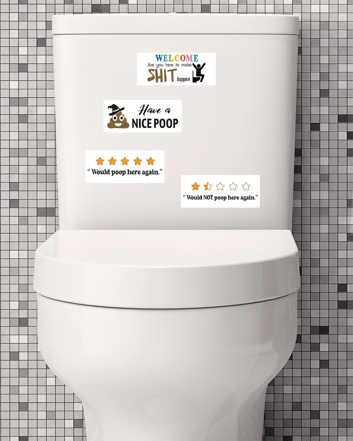 60 PCS Prank Stickers, Gag OSHA Law Stickers for Porta Potty Toilet Restroom, Fu