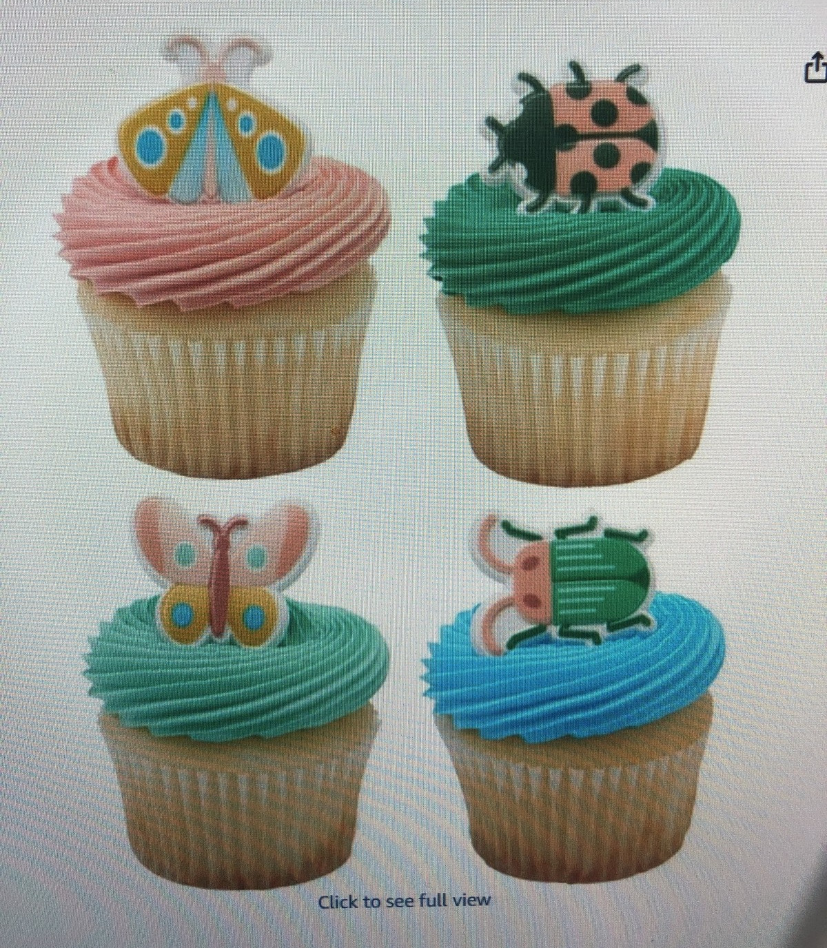 Spring Garden Bugs Insect Butterfly Ladybug Cupcake Rings – 72 pc