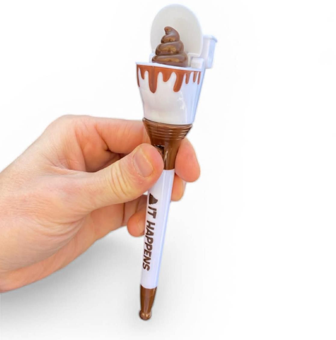 POOP IT HAPPENS PEN Toilet Seat Pop Up Crap Emoji Office Joke Gift Prank Poo GaG