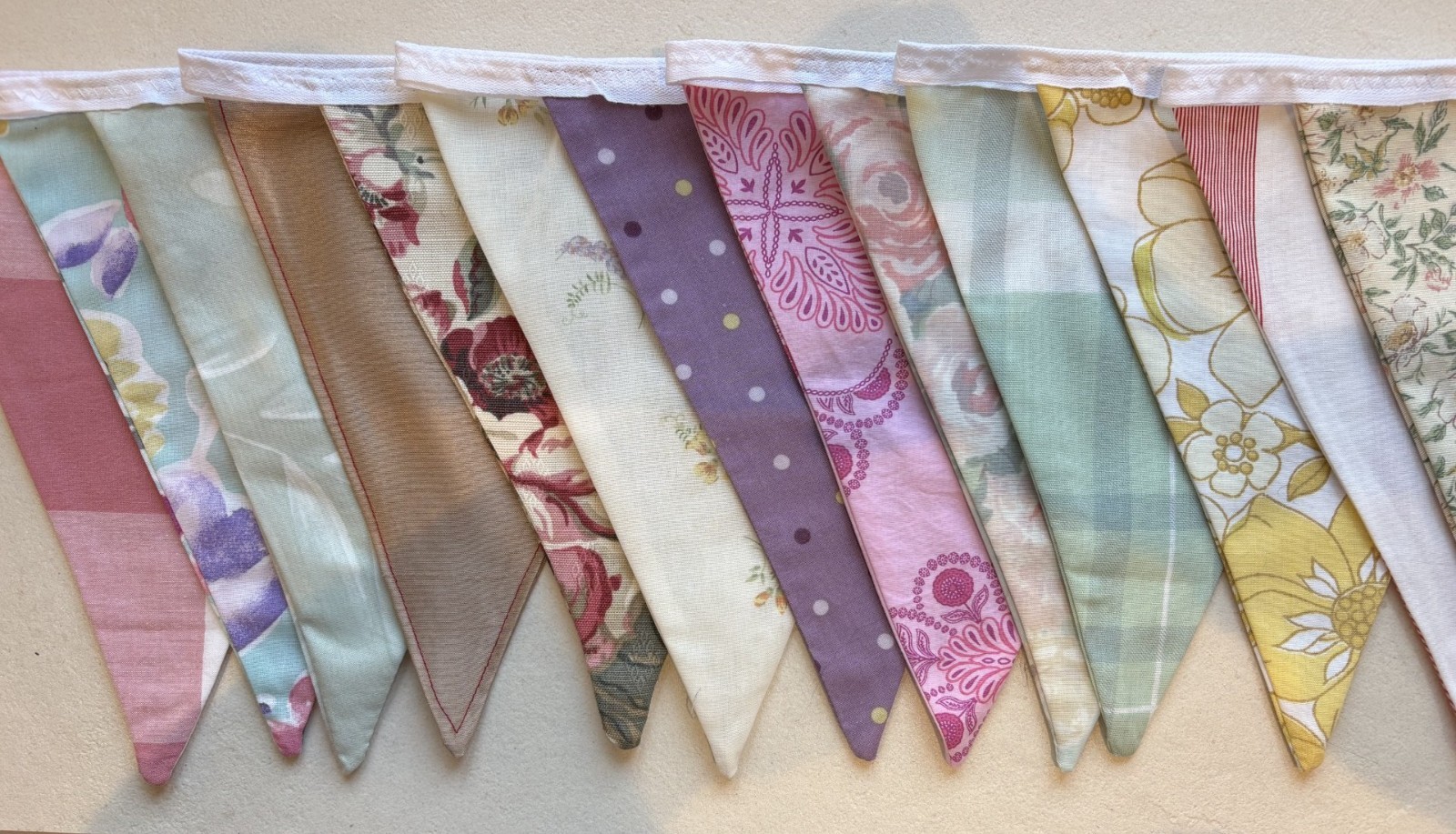 5m of Bargain Bunting £1 per meter! multicoloured patterned and plain fabrics