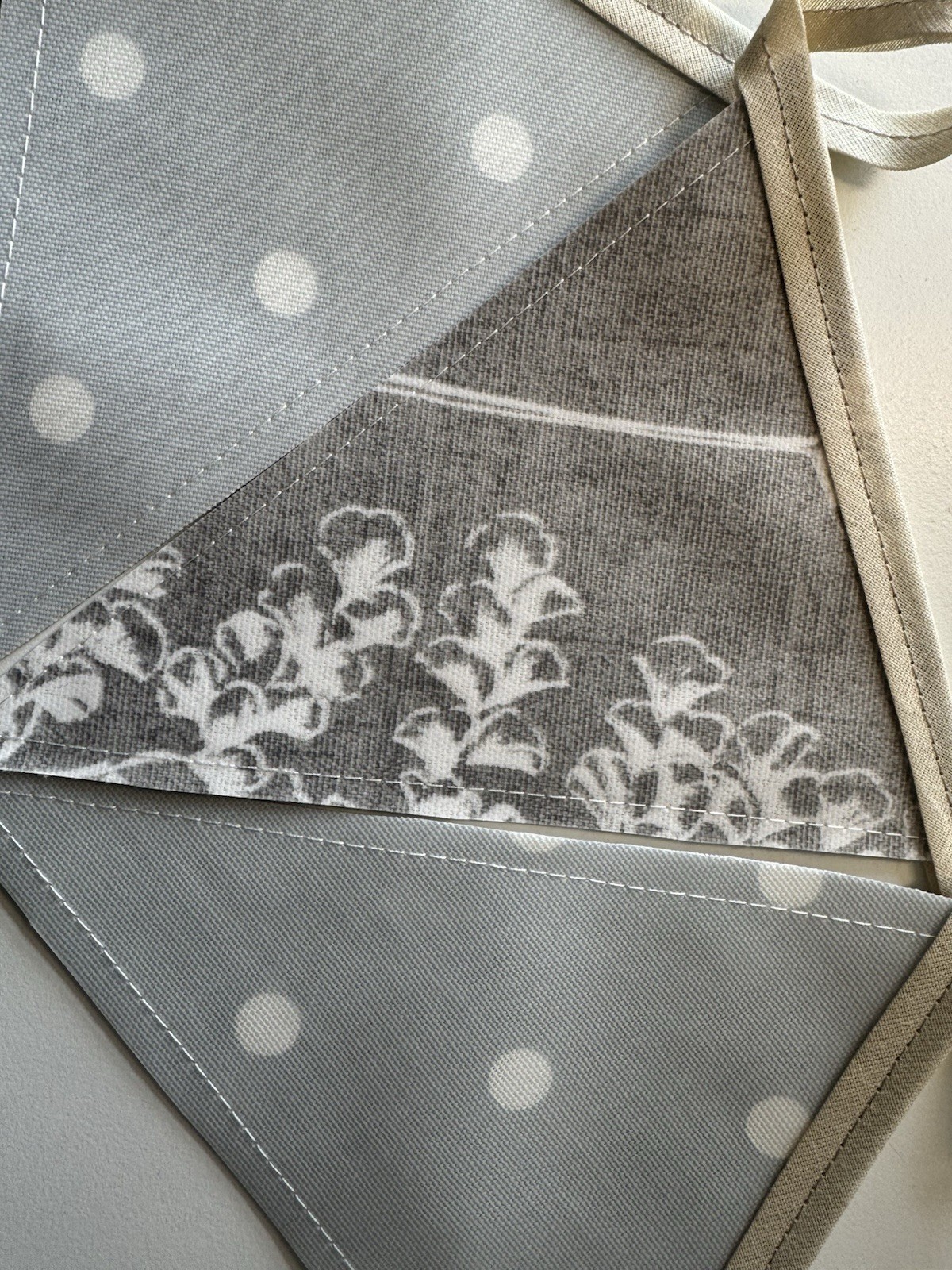 Handmade Oilcloth Bunting – Garden/Home Contemporary – 1 Meter Double Sided