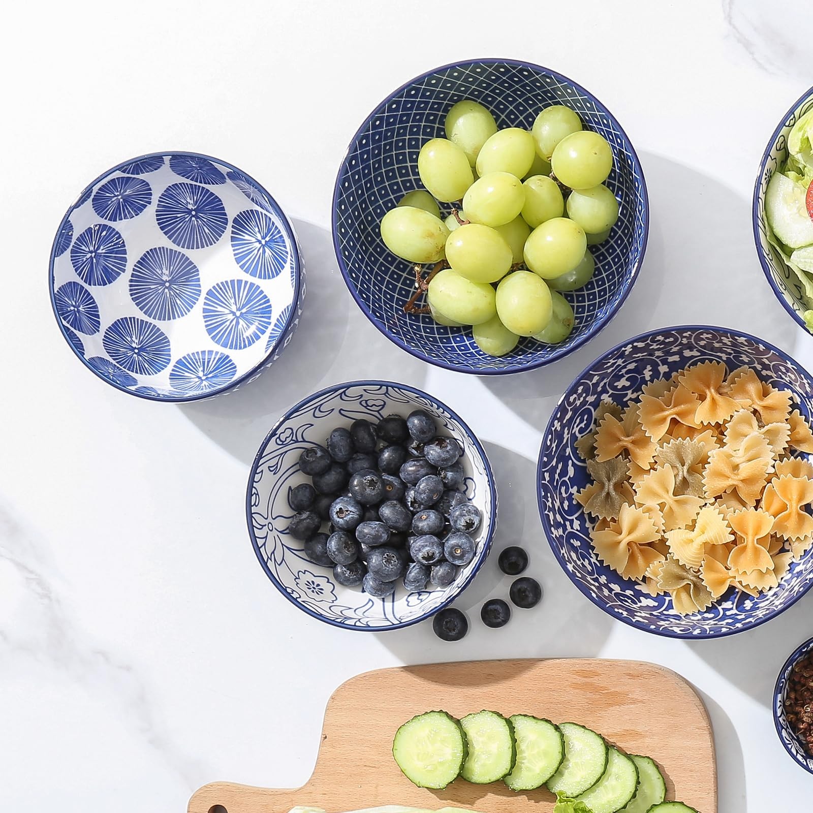 Ceramic 12 OZ Dessert Bowls Set, Ice Cream Bowls, 4.7 Inch Small Bowls for Sn…