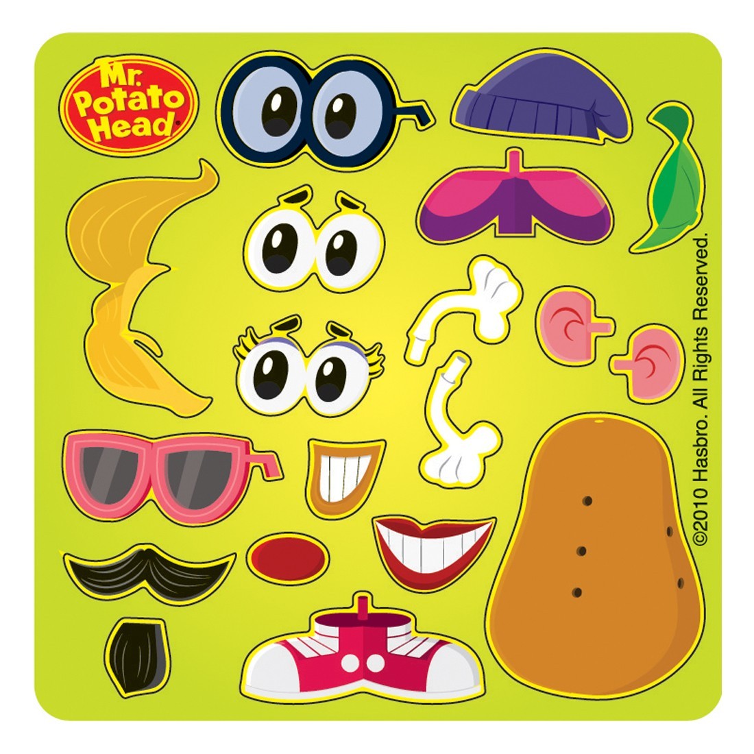 20 Make-Your-Own Mr / Mrs Potato Head Stickers, 2.5″x2.5″ each