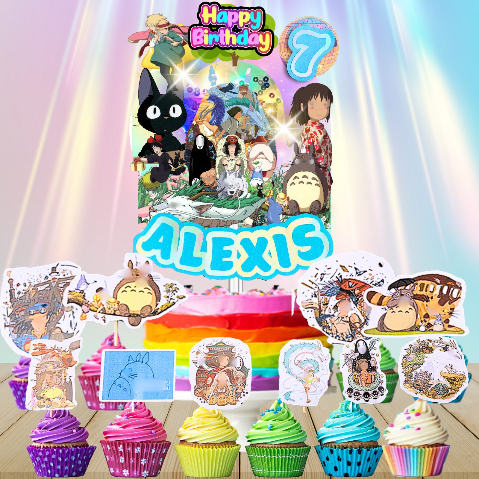 GHIBLI STUDIO Party Supplies happy birthday centerpiece decoration cup plate