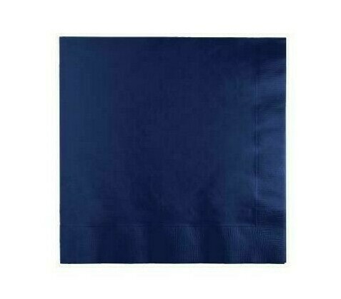 Navy Blue Plain Solid Color Paper Disposable Luncheon Napkins