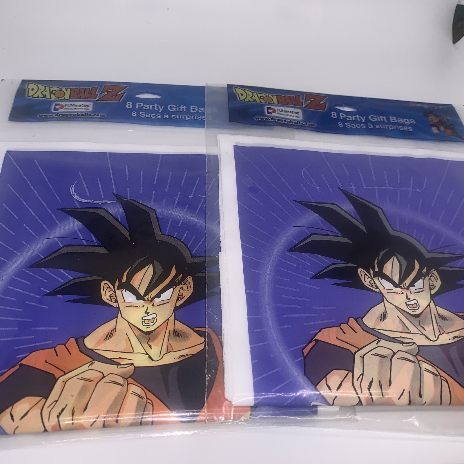 Vintage 2000 DragonBall Z Party Loot Bags Lot Of (2) 8 Count Packs Goku VTG