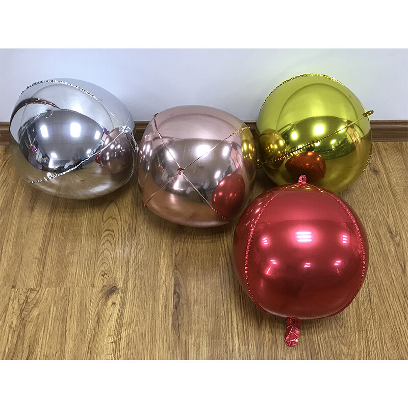 Orb Round Sphere Ball Foil Helium Balloon 4D 15in / 22in Party Event Super Shiny